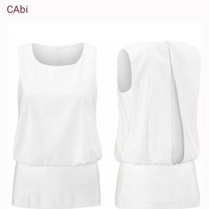 CAbi Indulgence White Sleeveless Tank Top XS
